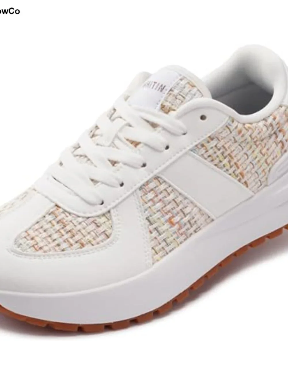 Women's Wide Toe Box Retro Patchwork Sneaker Cushioned Support Lace-Up